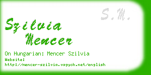 szilvia mencer business card